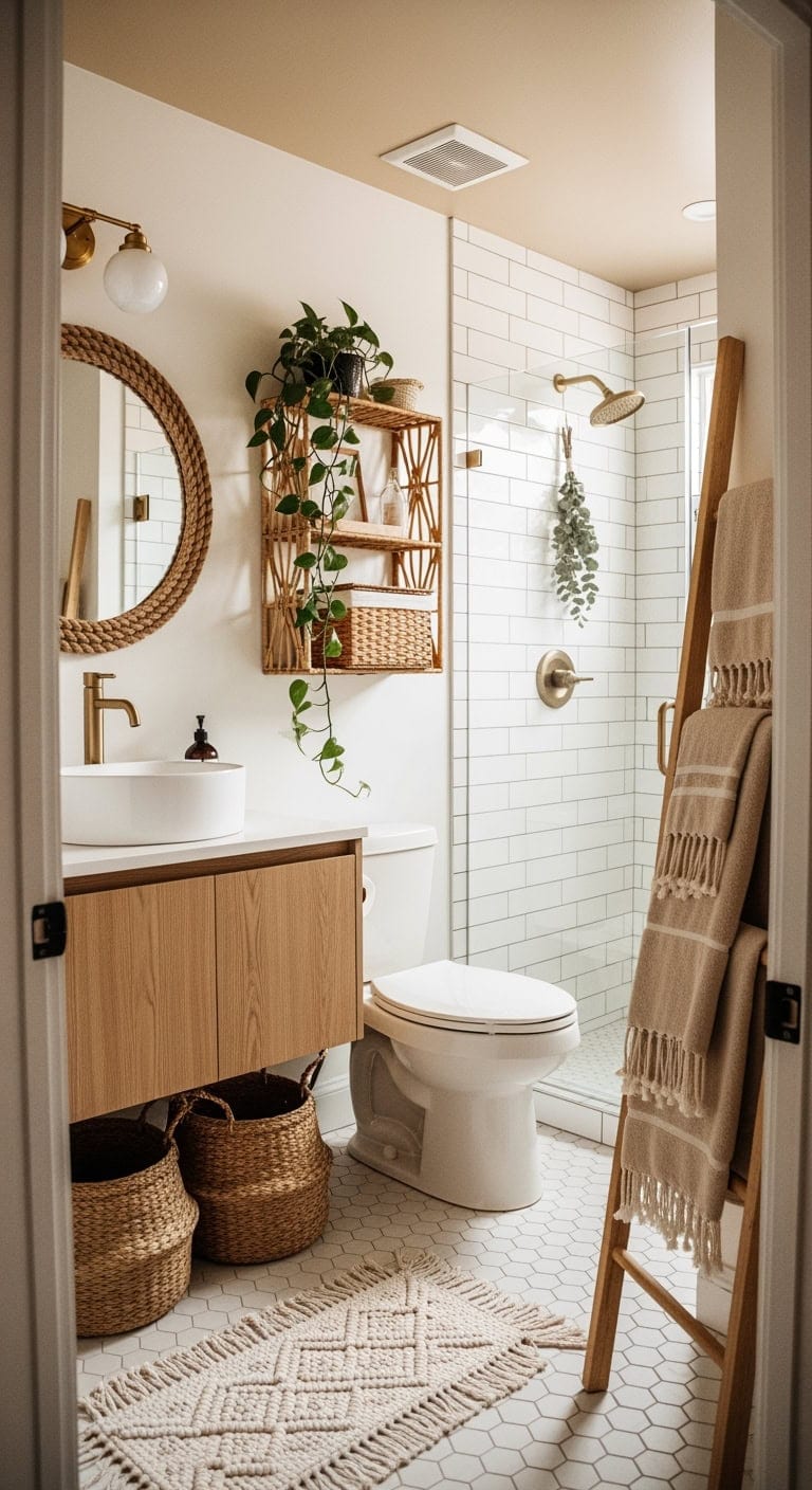 boho scandi woven storage solutions