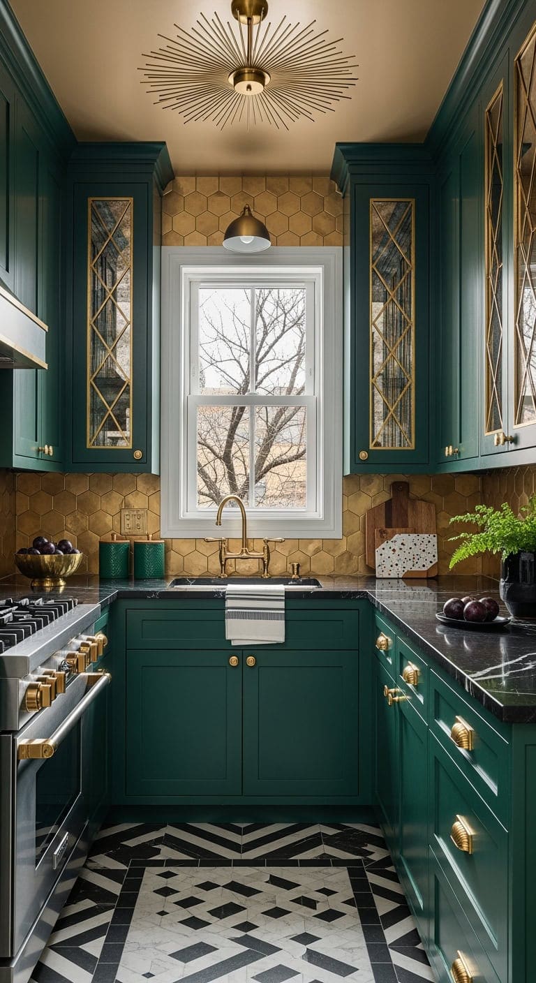 bold geometric luxe kitchen