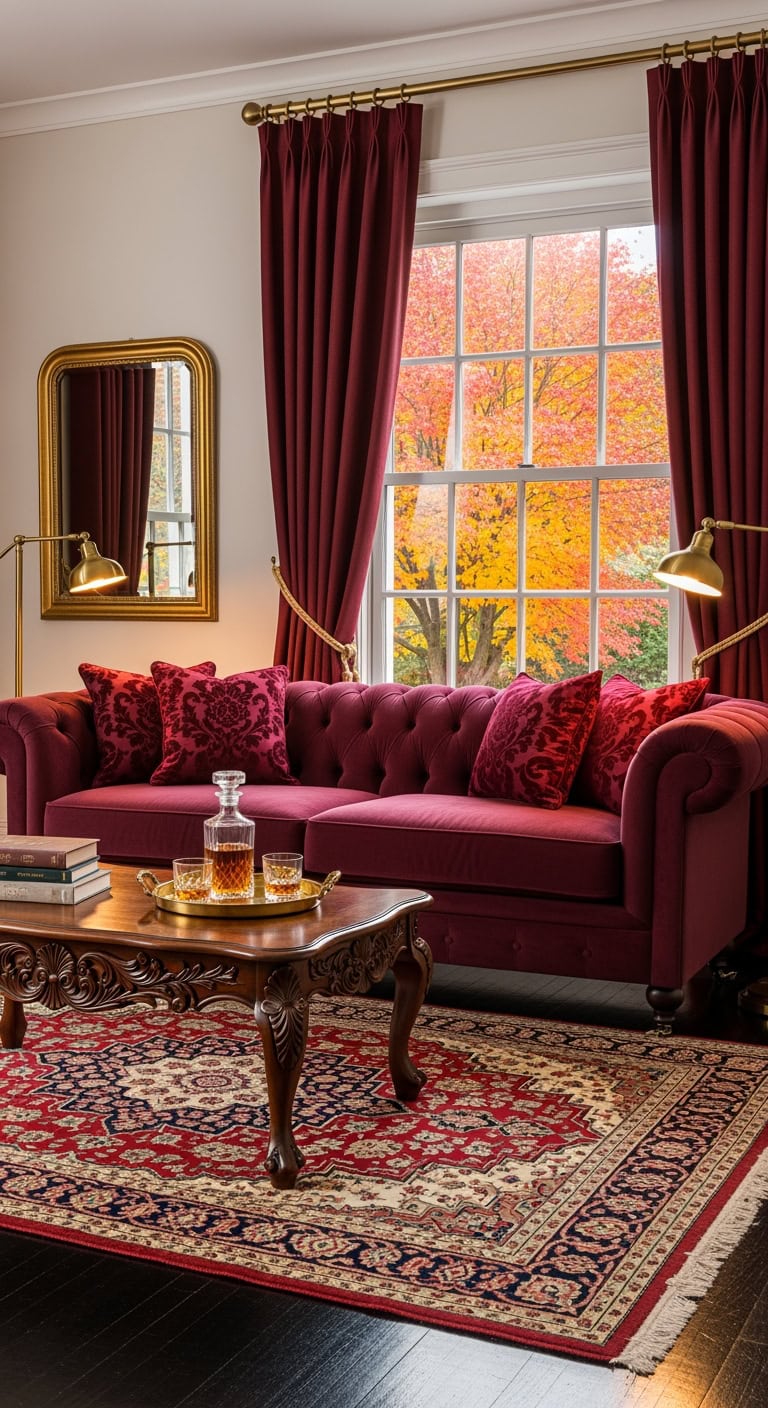 bold red and black living rooms