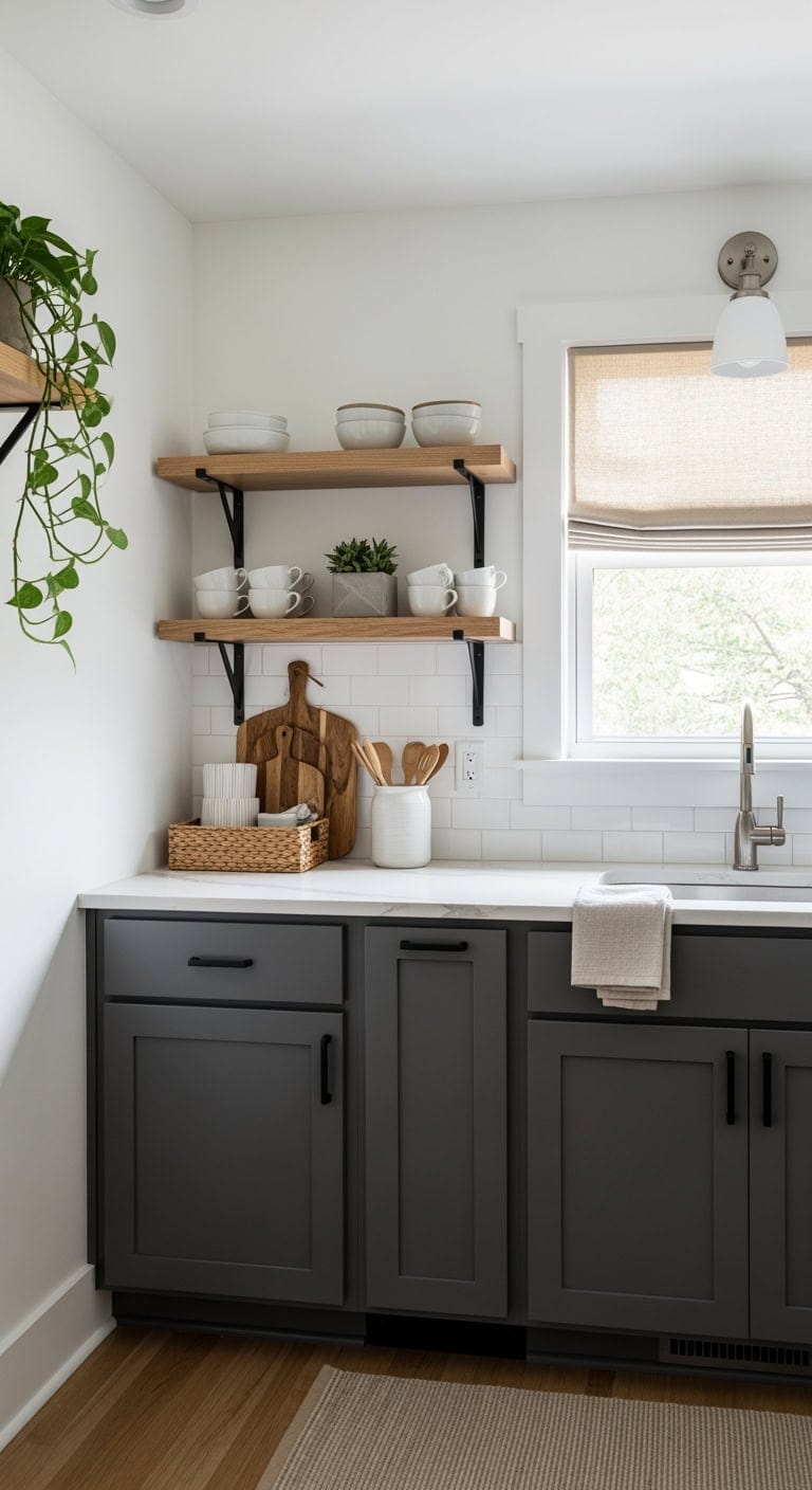 boutique inspired minimalist floating shelves