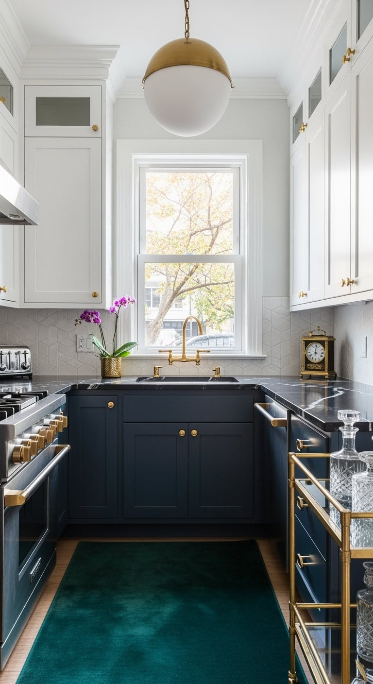 brass art deco kitchen glamour