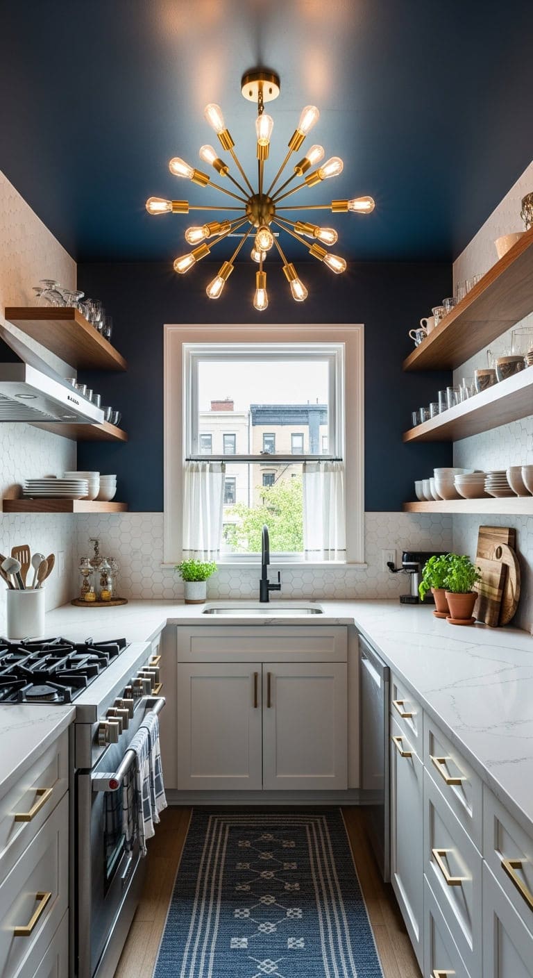 brass sputnik chandelier kitchen glamour