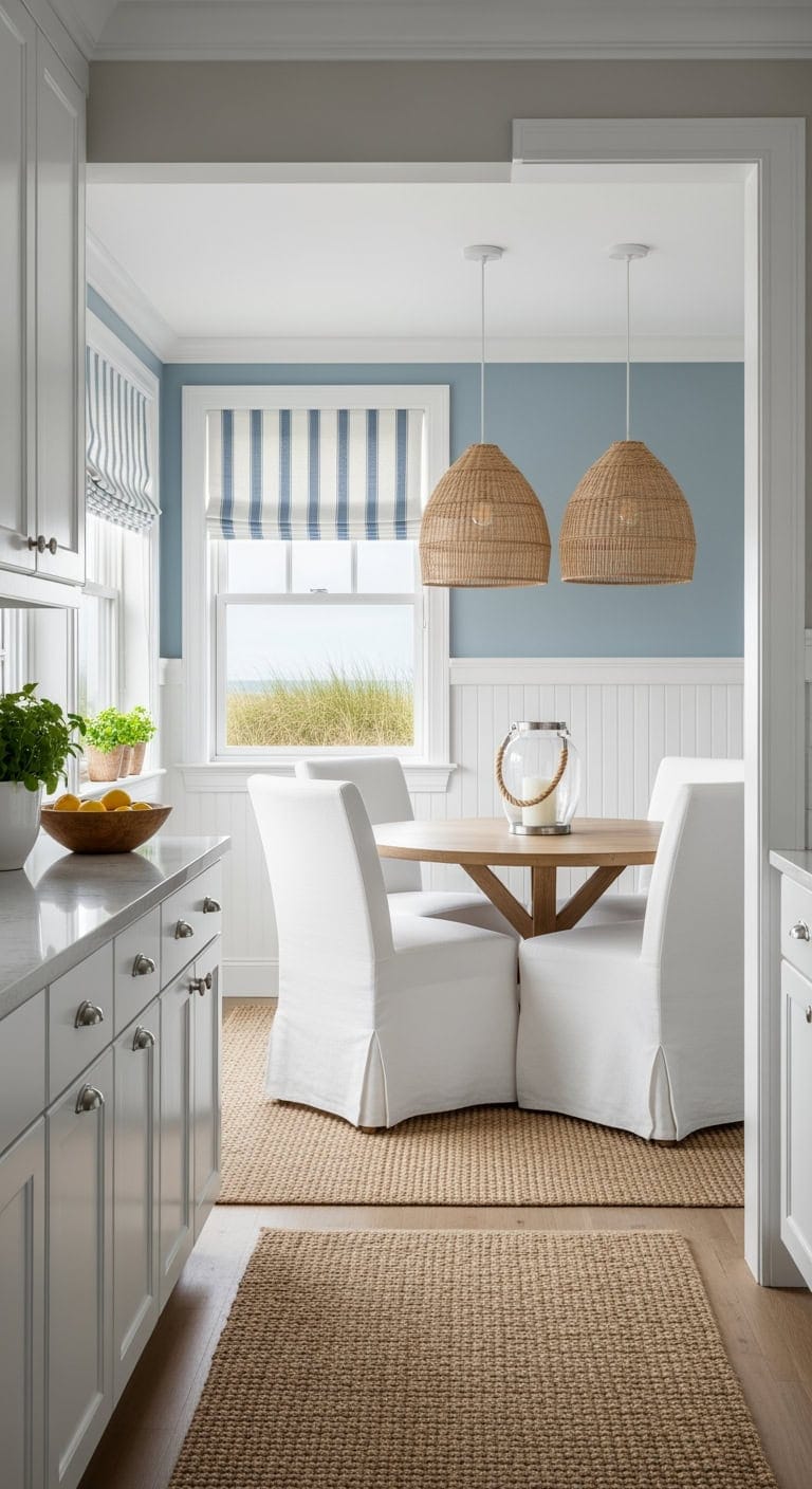 breezy hamptons small kitchen dining