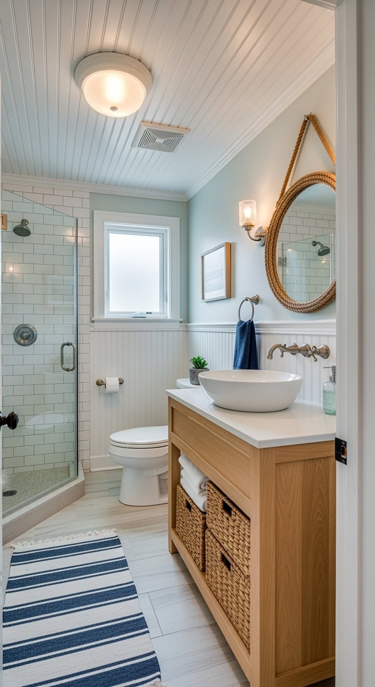 breezy white beadboard ceiling