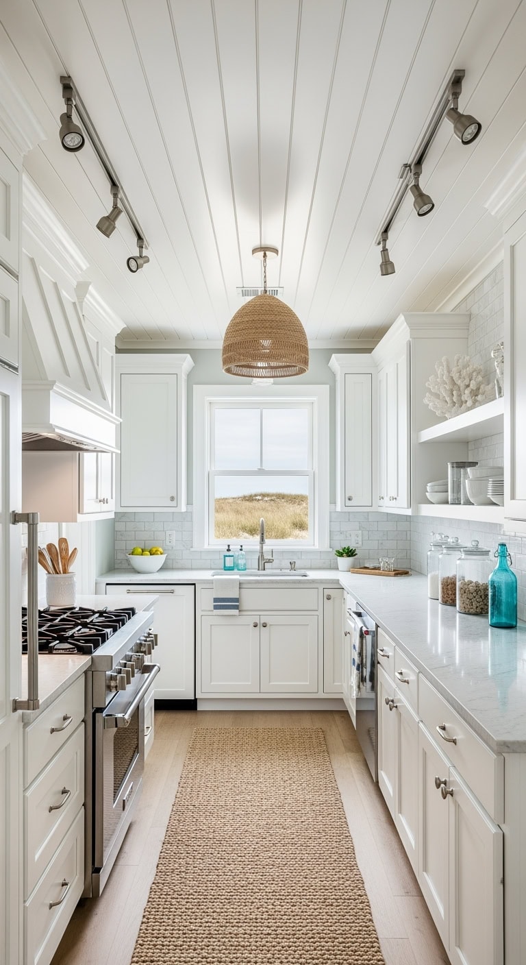 breezy white shiplap ceiling