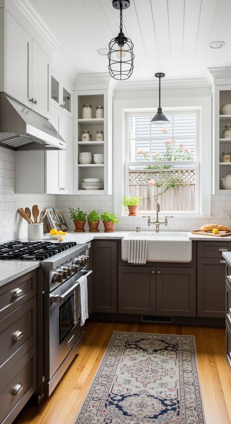 bright cozy modern farmhouse nook