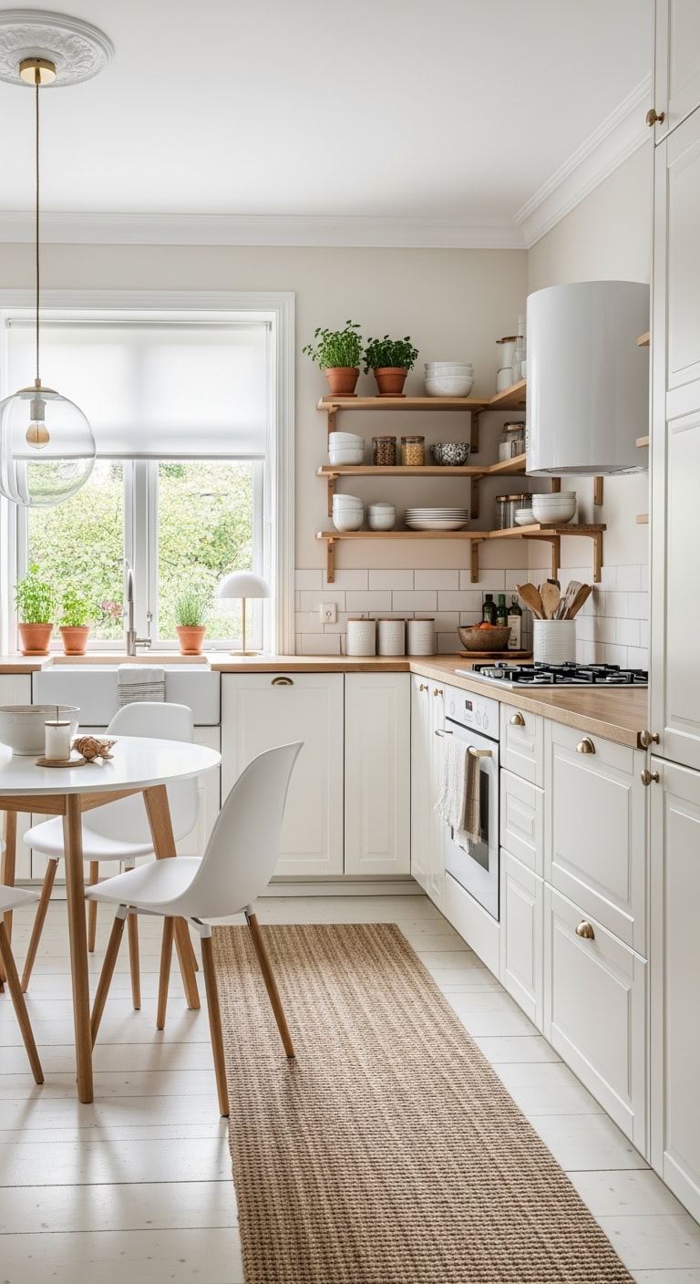 bright minimal scandinavian kitchen vibe