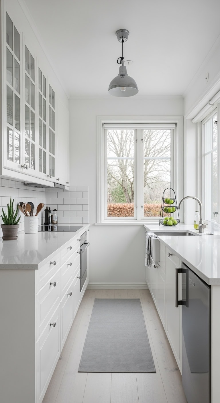 bright scandinavian inspired white kitchen