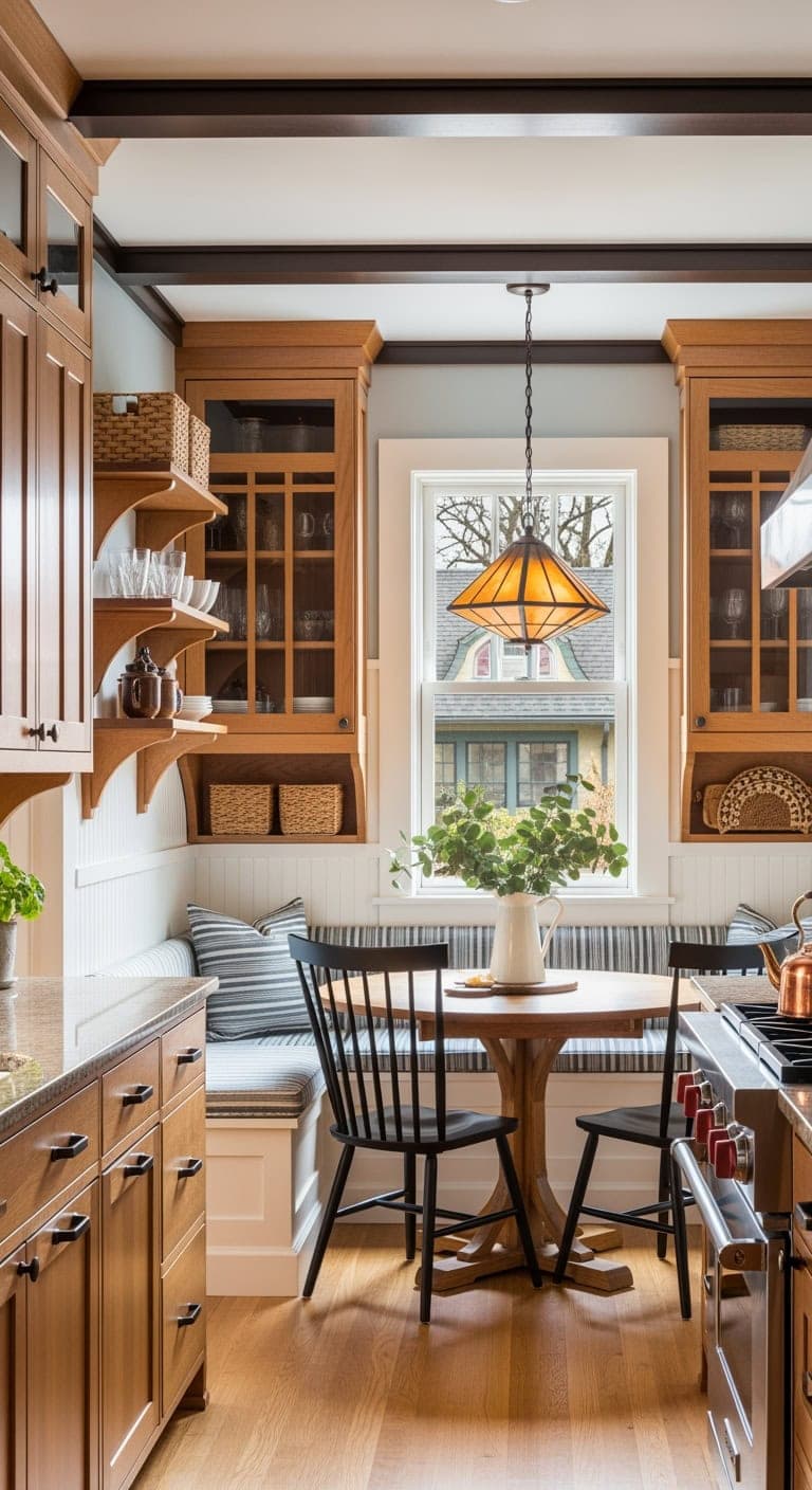 built in craftsman breakfast nook