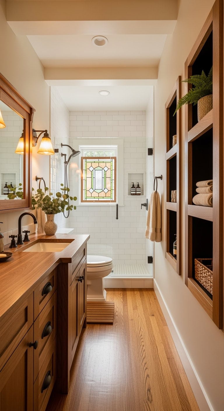 built in craftsman niche storage