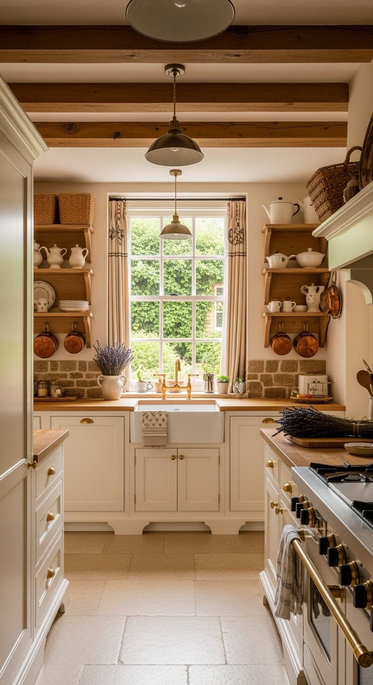 buttery yellow french kitchen
