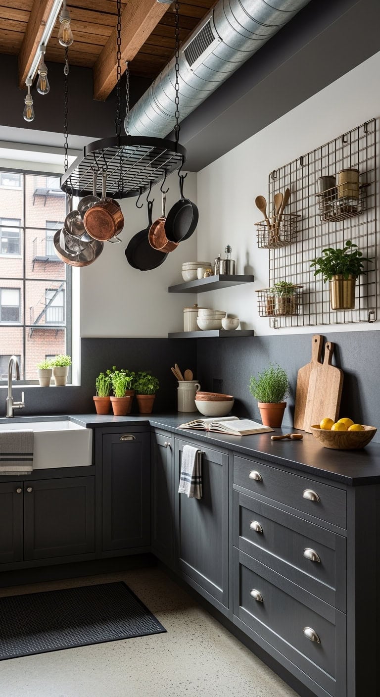ceiling mounted industrial kitchen storage