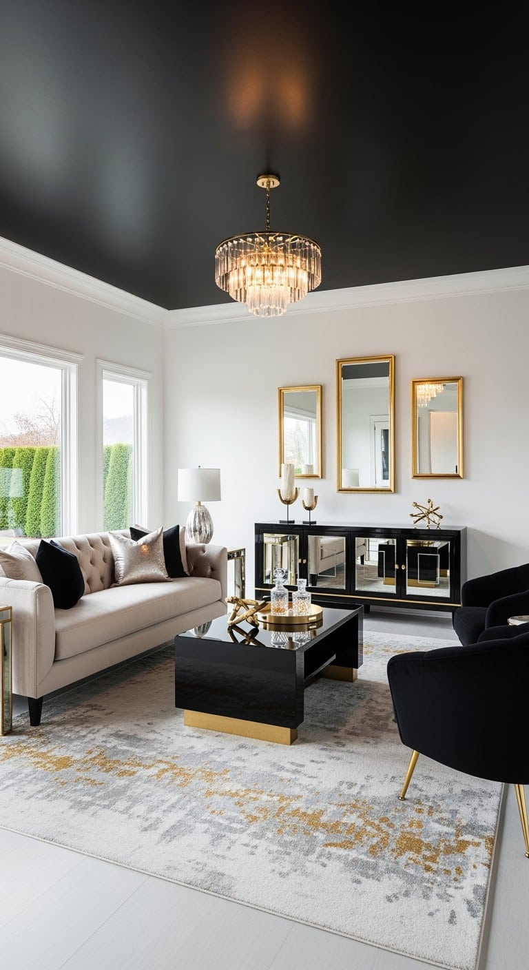 champagne and caviar mirrored glamour