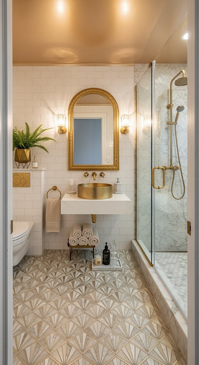 champagne pearl art deco