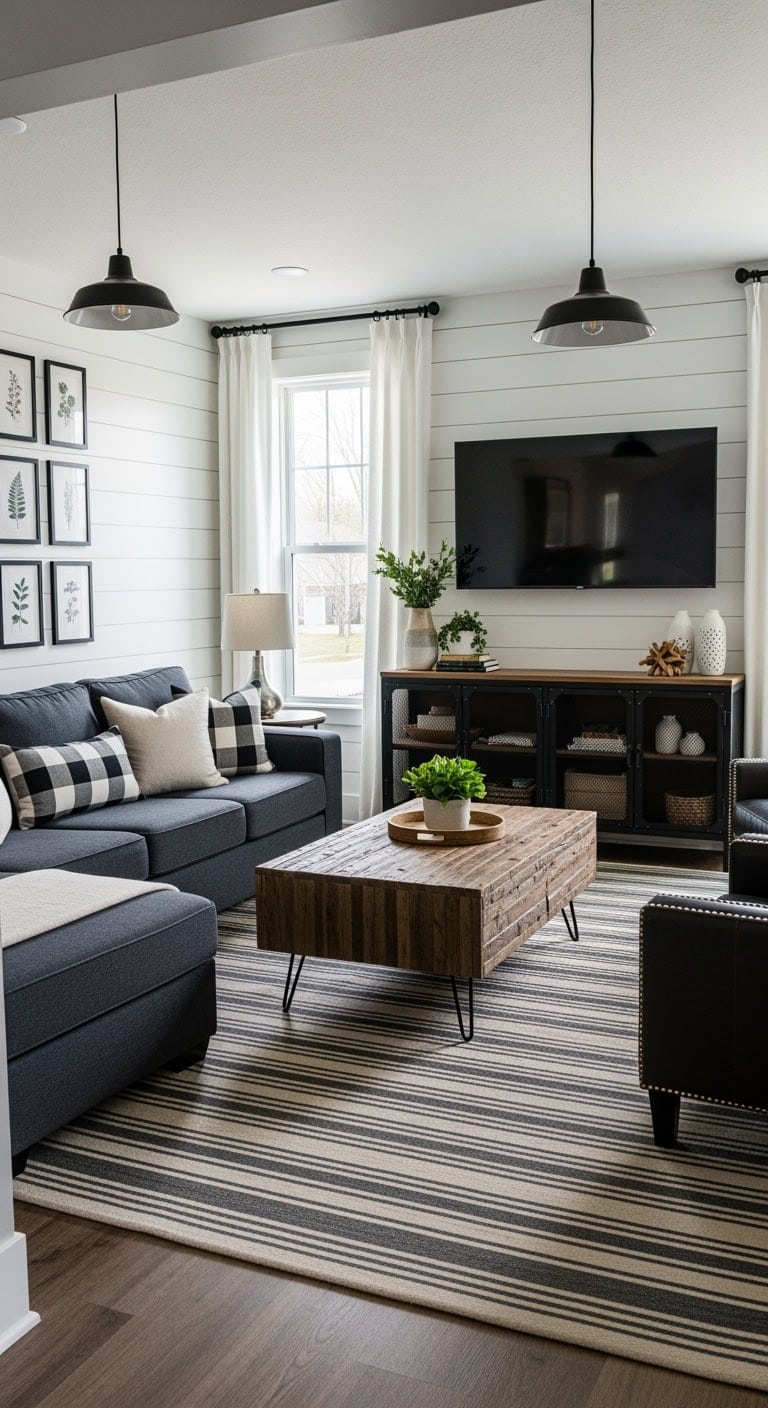 charcoal farmhouse with shiplap