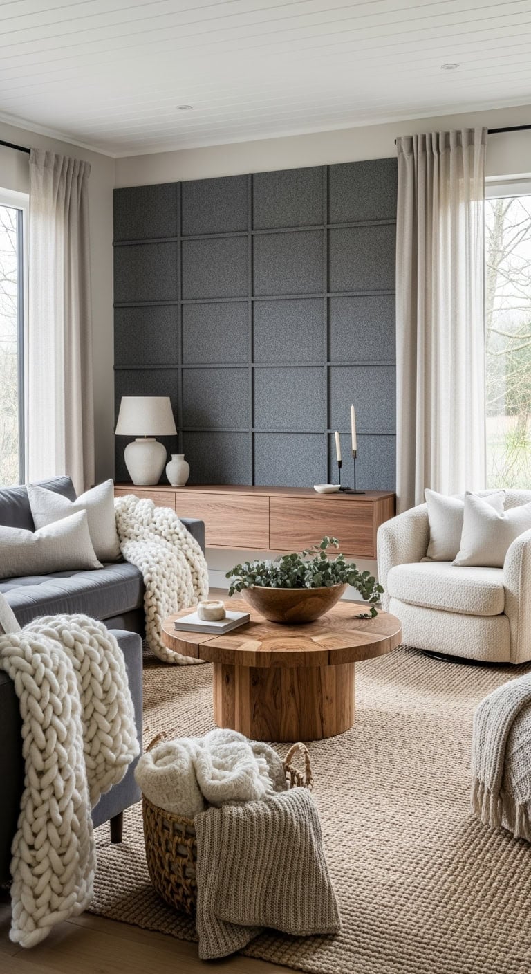 charcoal felt hygge livingroom