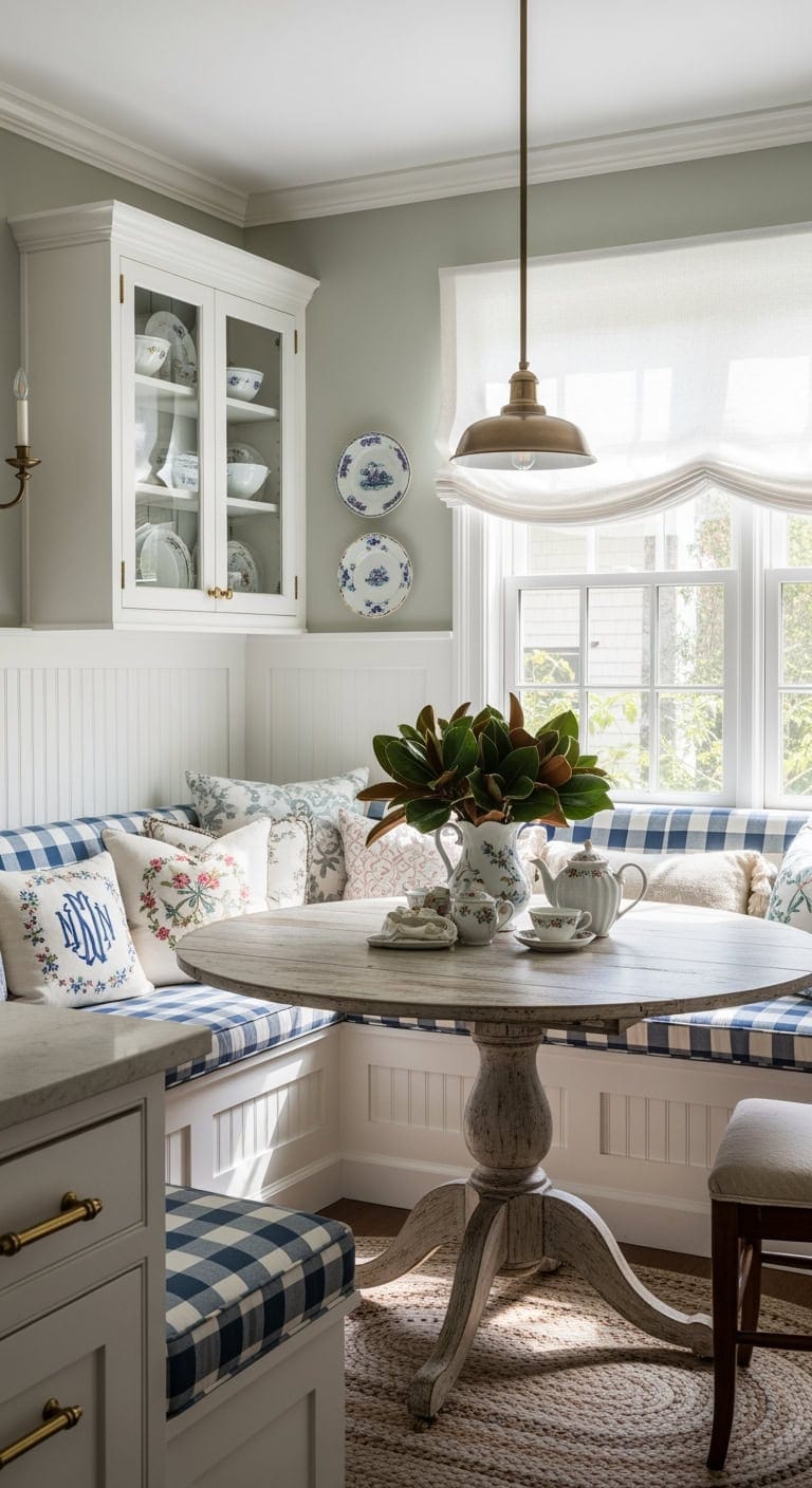charleston inspired cozy gingham nook