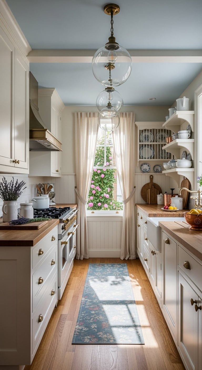 charming narrow french kitchen