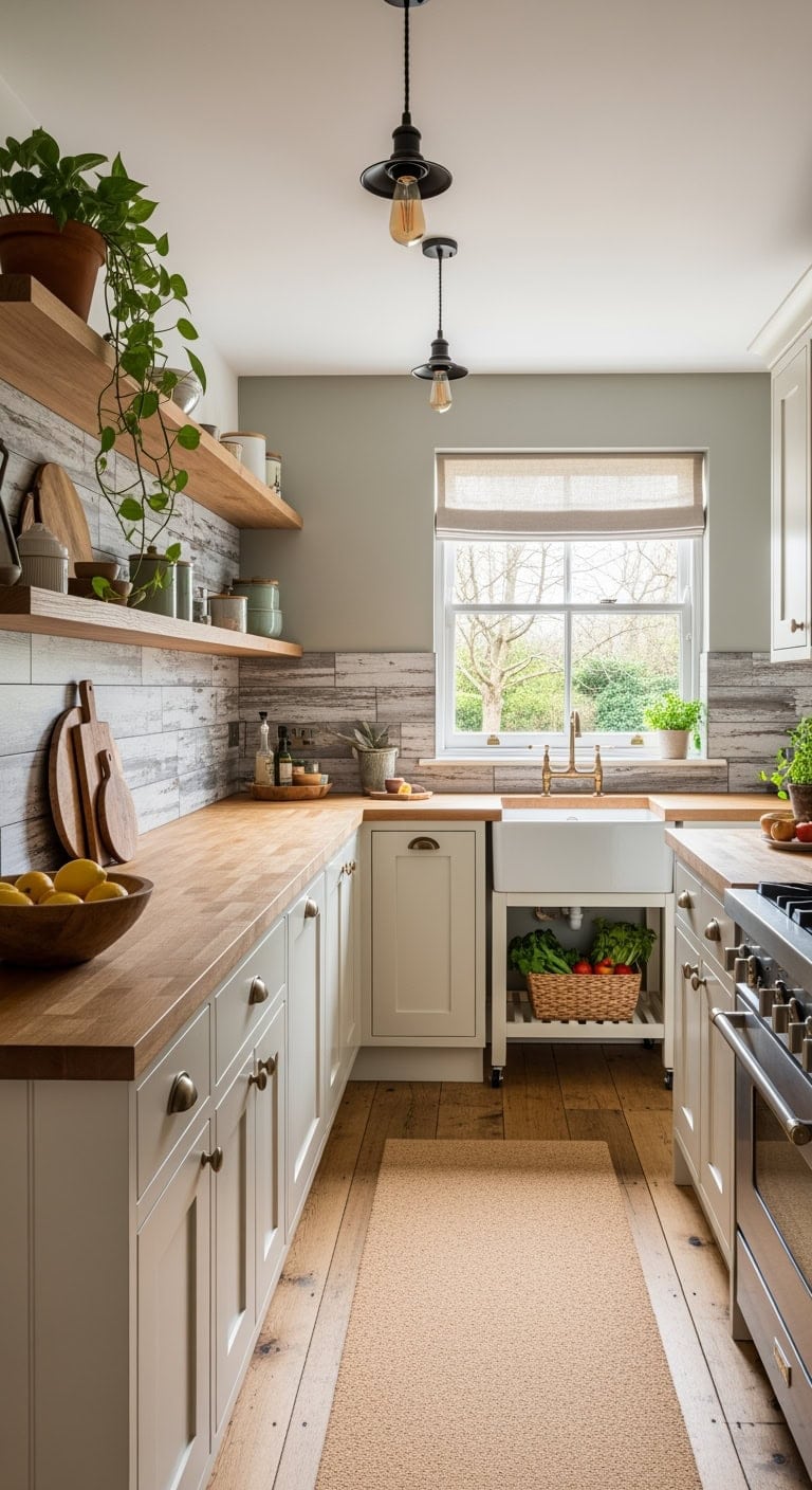 charming narrow rustic galley