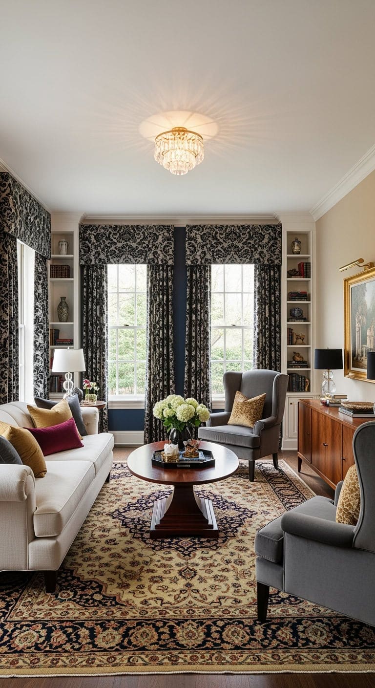 classic black damask elegance