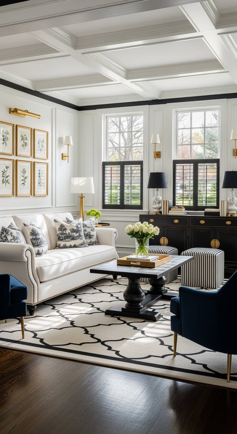 classic colonial black and white elegance