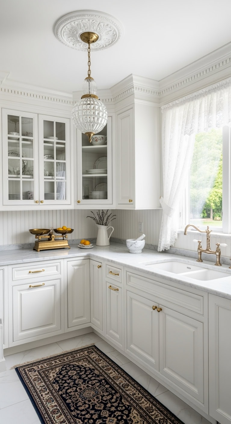 classic crown molding kitchen elegance