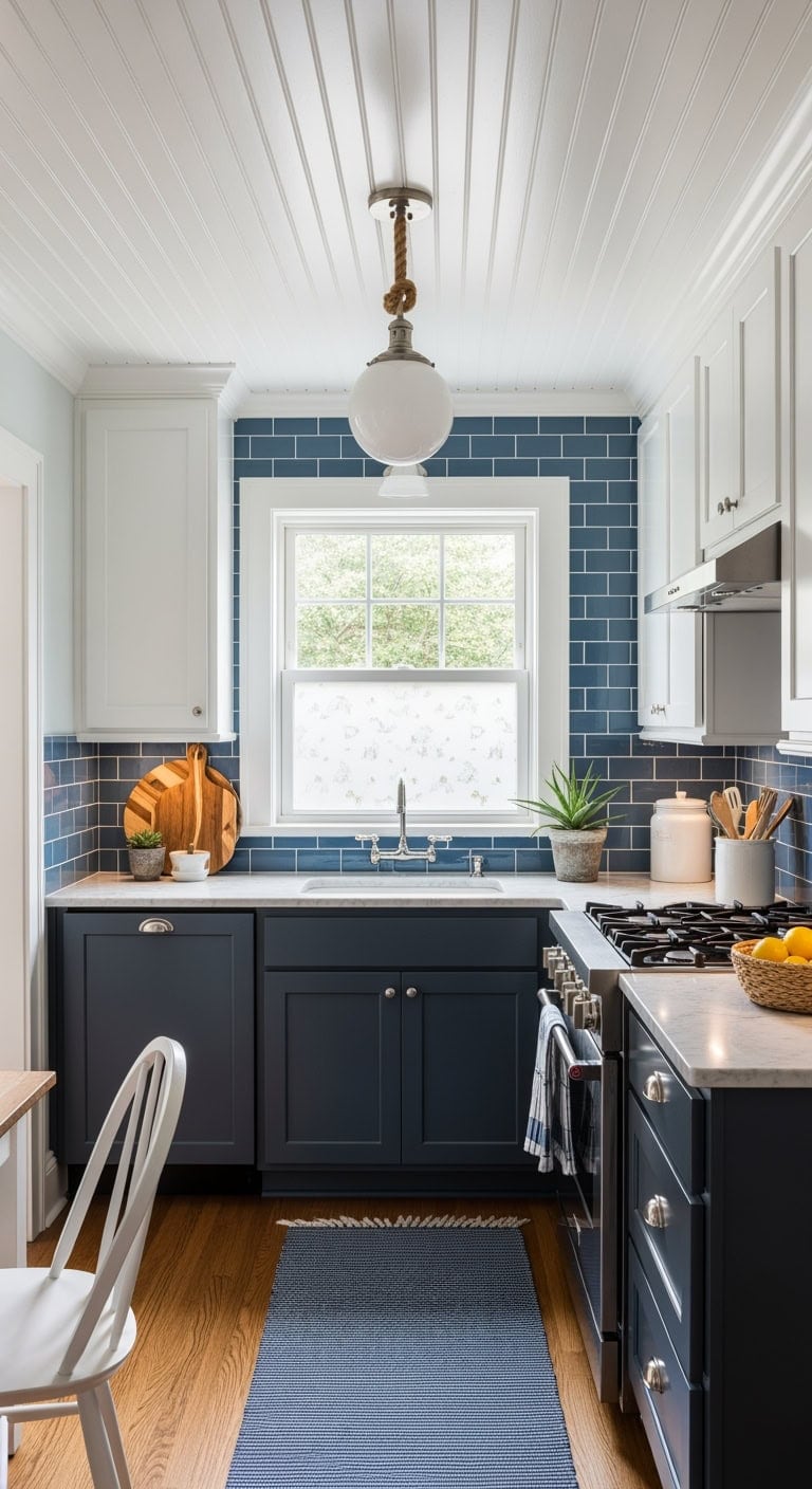 coastal beadboard kitchen makeover