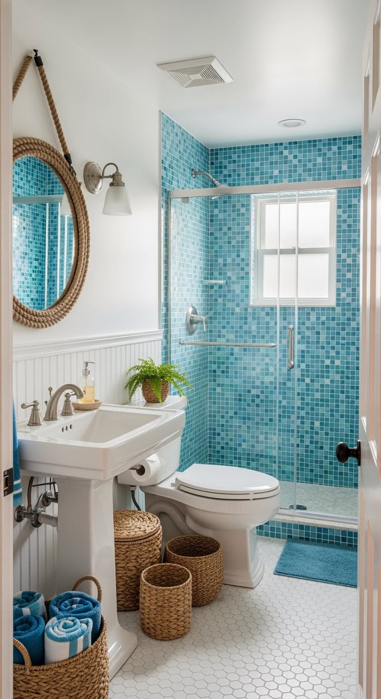 coastal blue tiled charm
