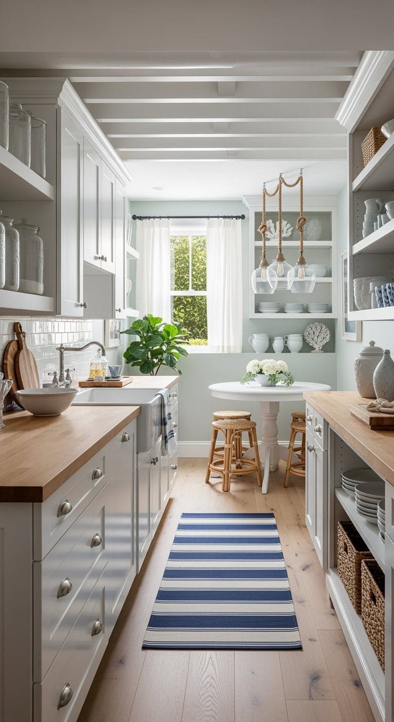 coastal bright basement kitchen