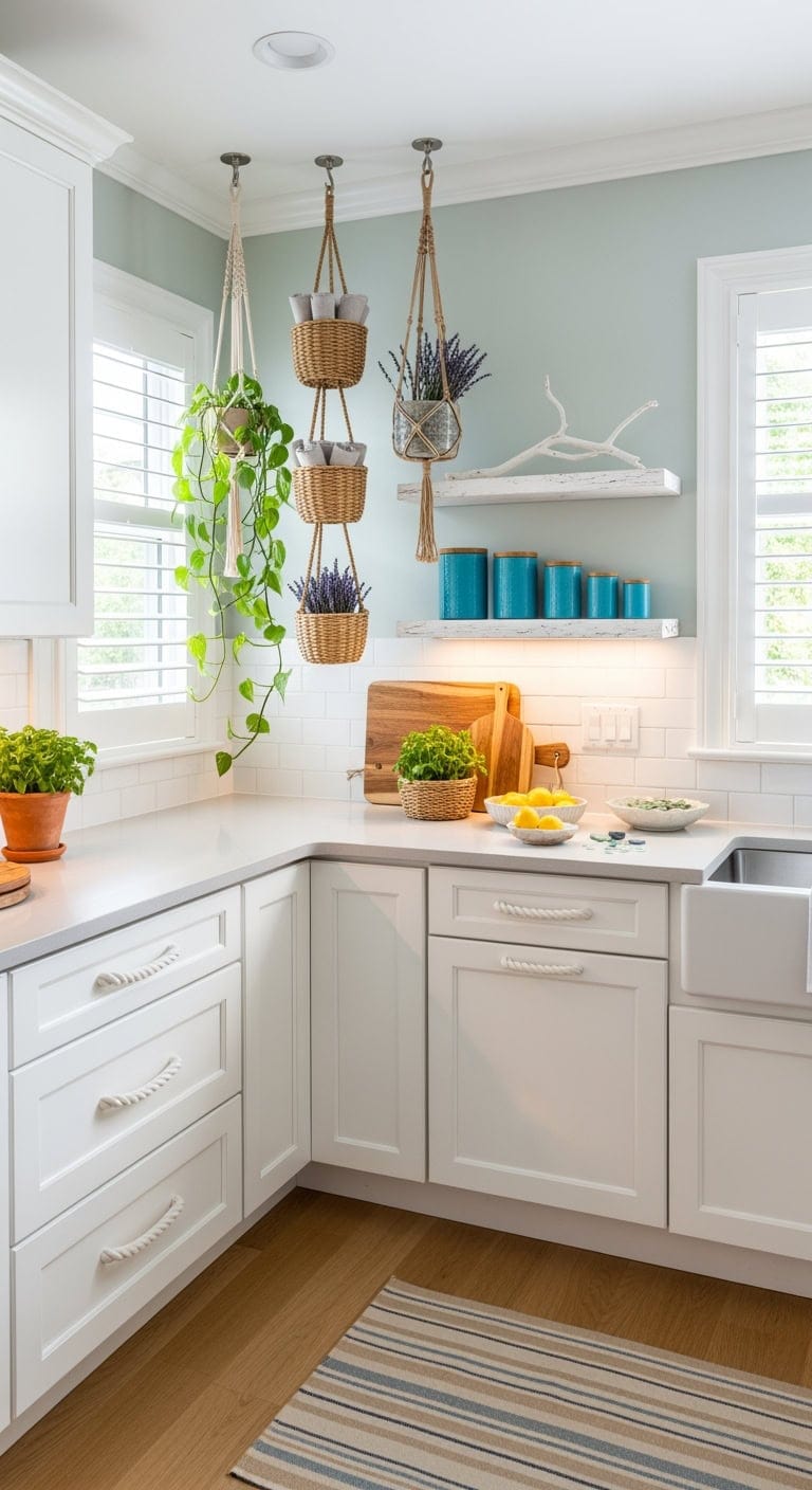 coastal corner hanging baskets