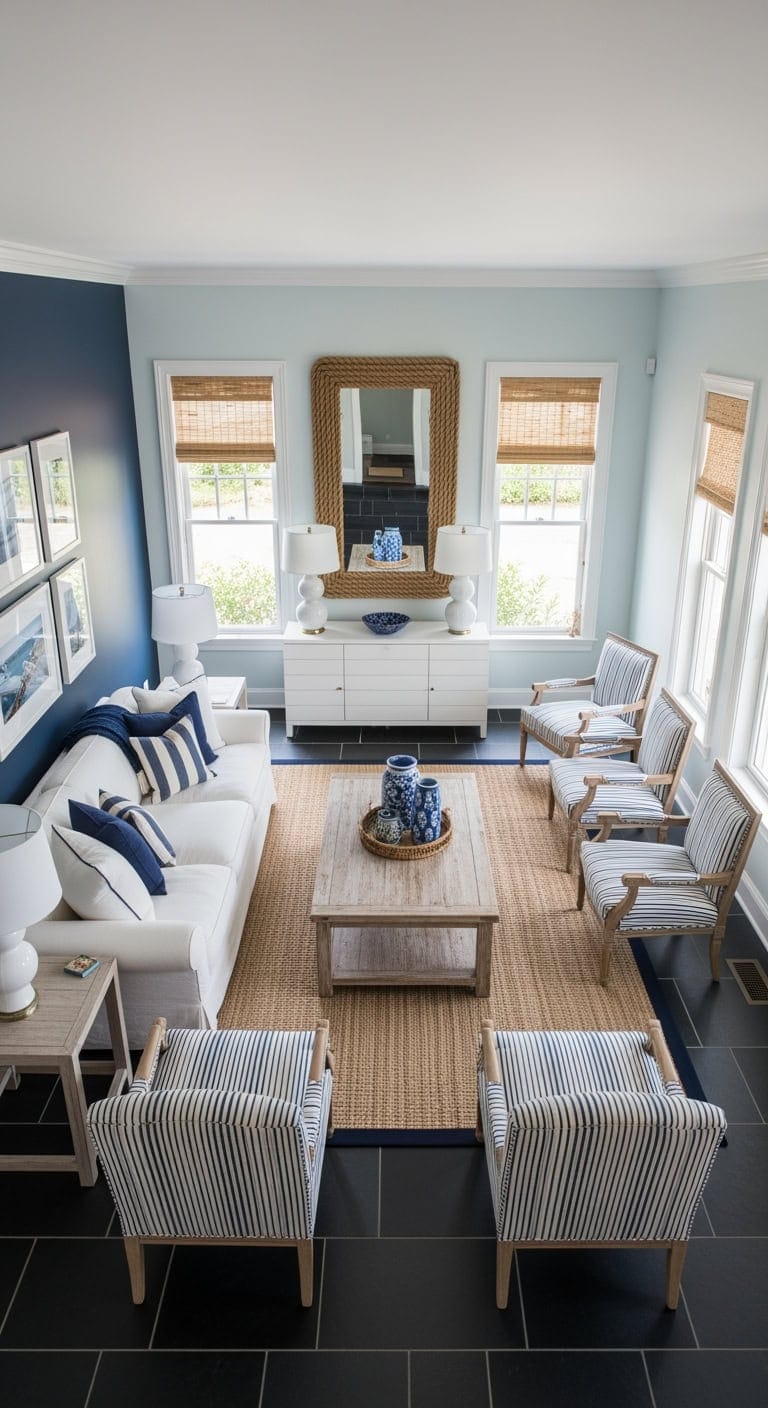 coastal hamptons black and white elegance