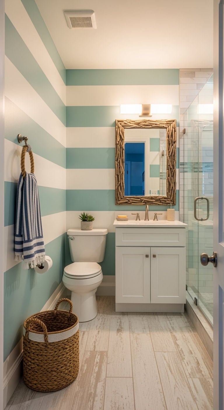 coastal horizontal stripe makeover