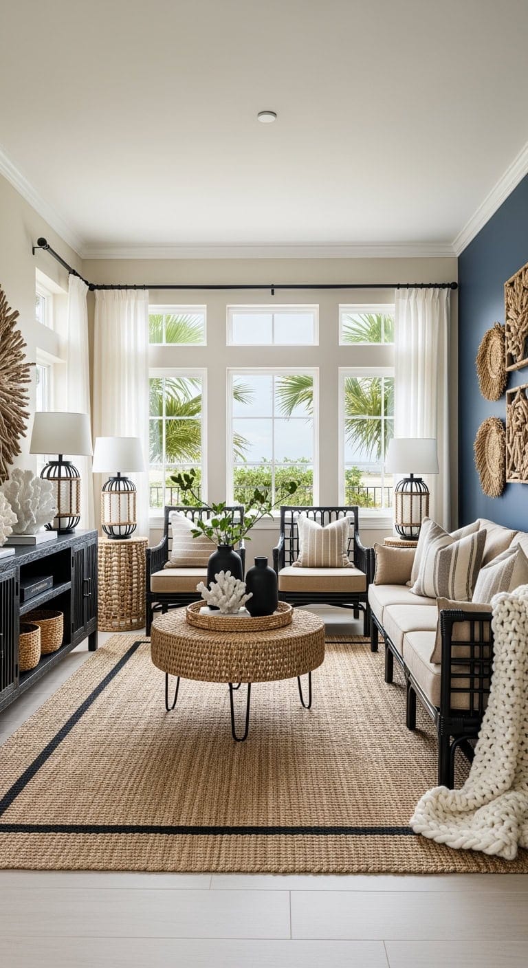 coastal jute with black accents