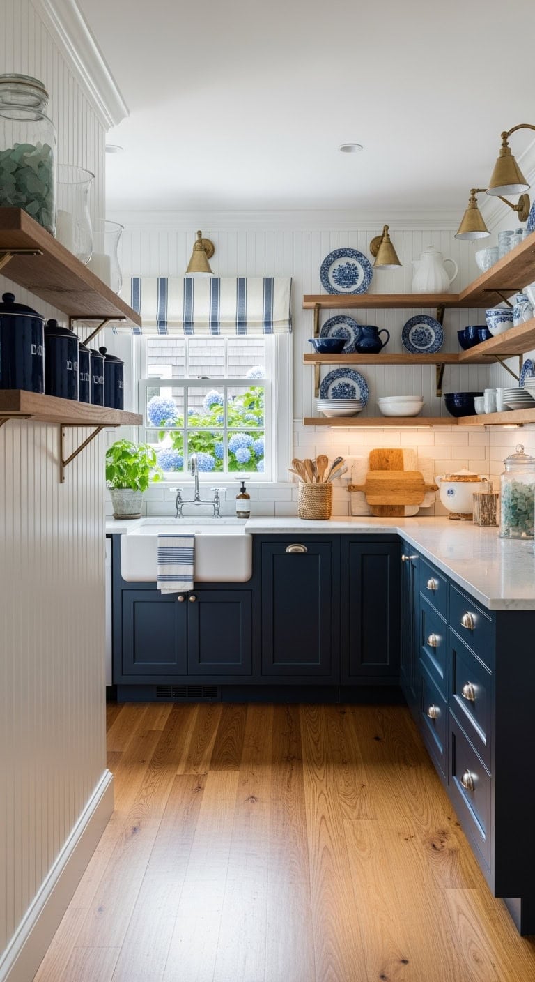 coastal micro open shelving