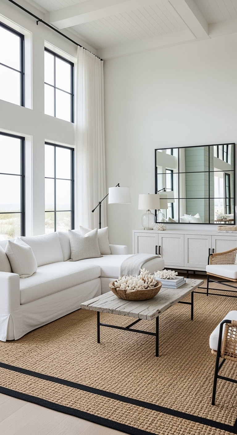 coastal modern black accented interiors