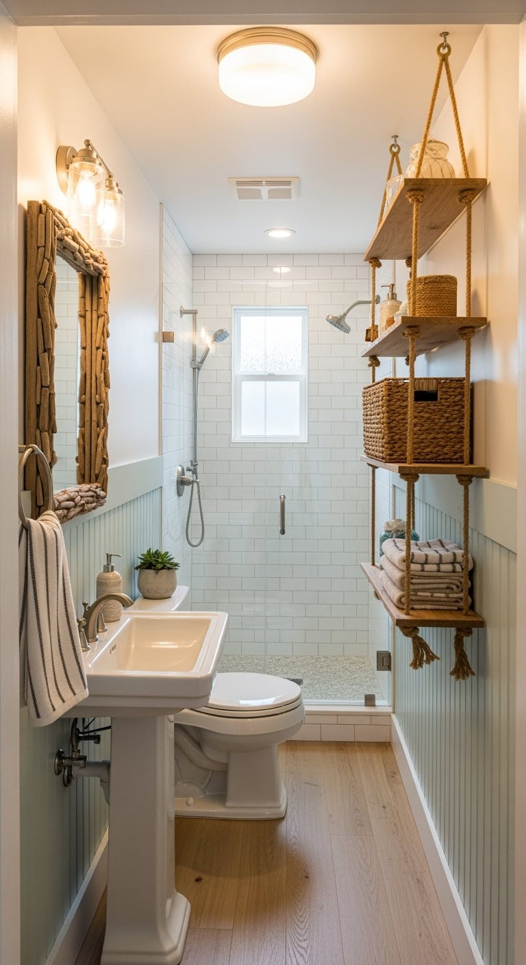 coastal narrow beadboard storage