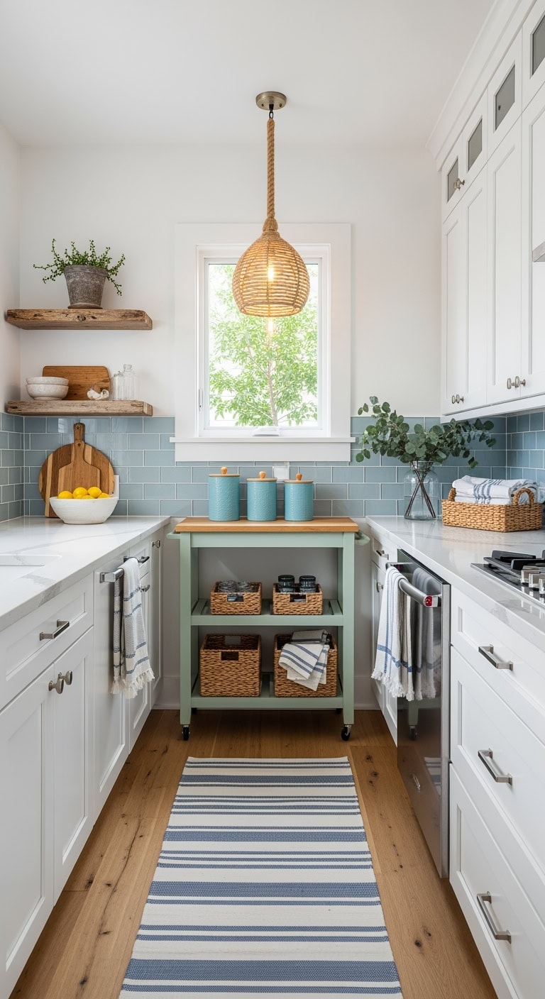 coastal narrow cart makeover
