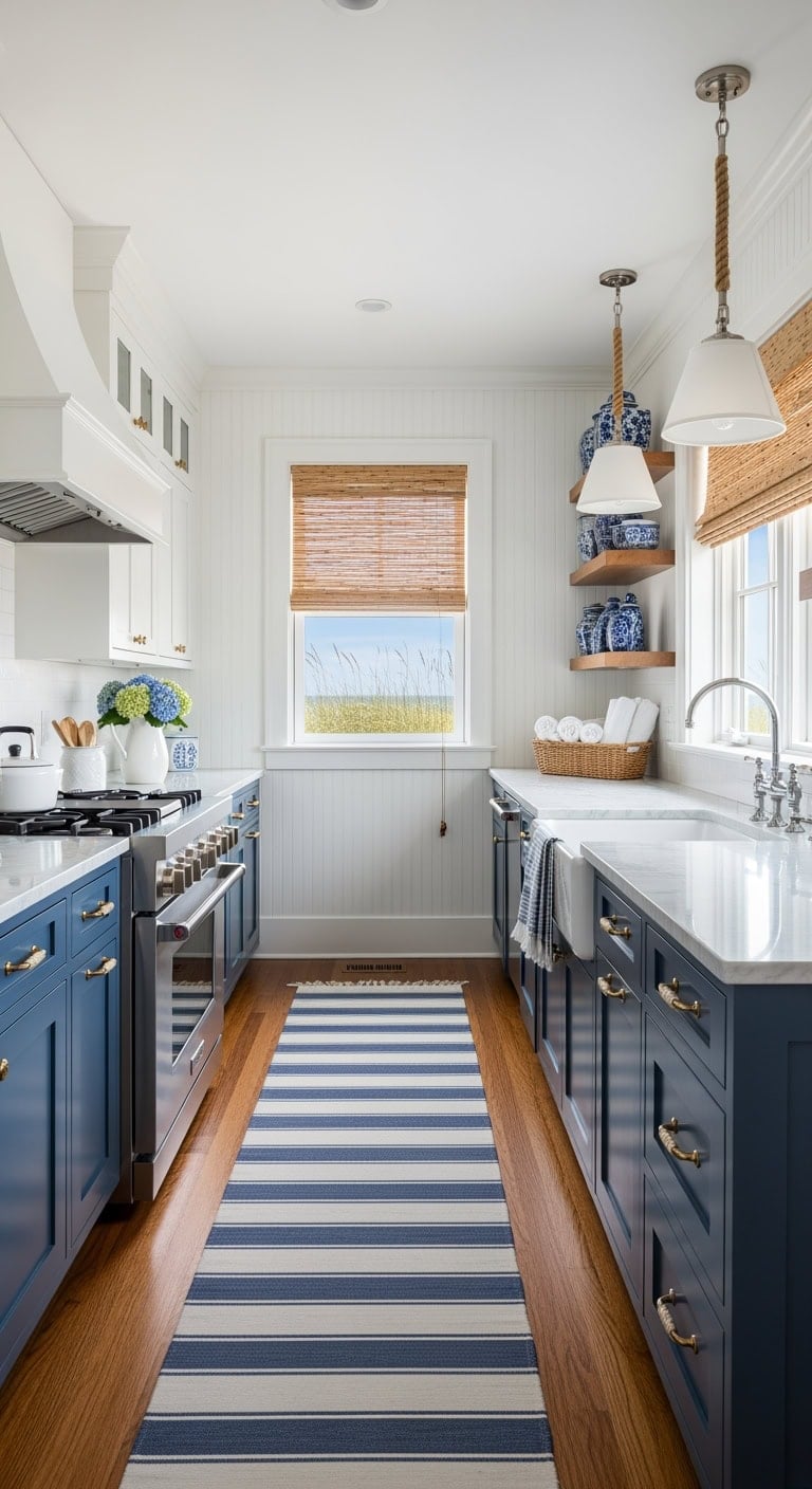 coastal navy beadboard galley