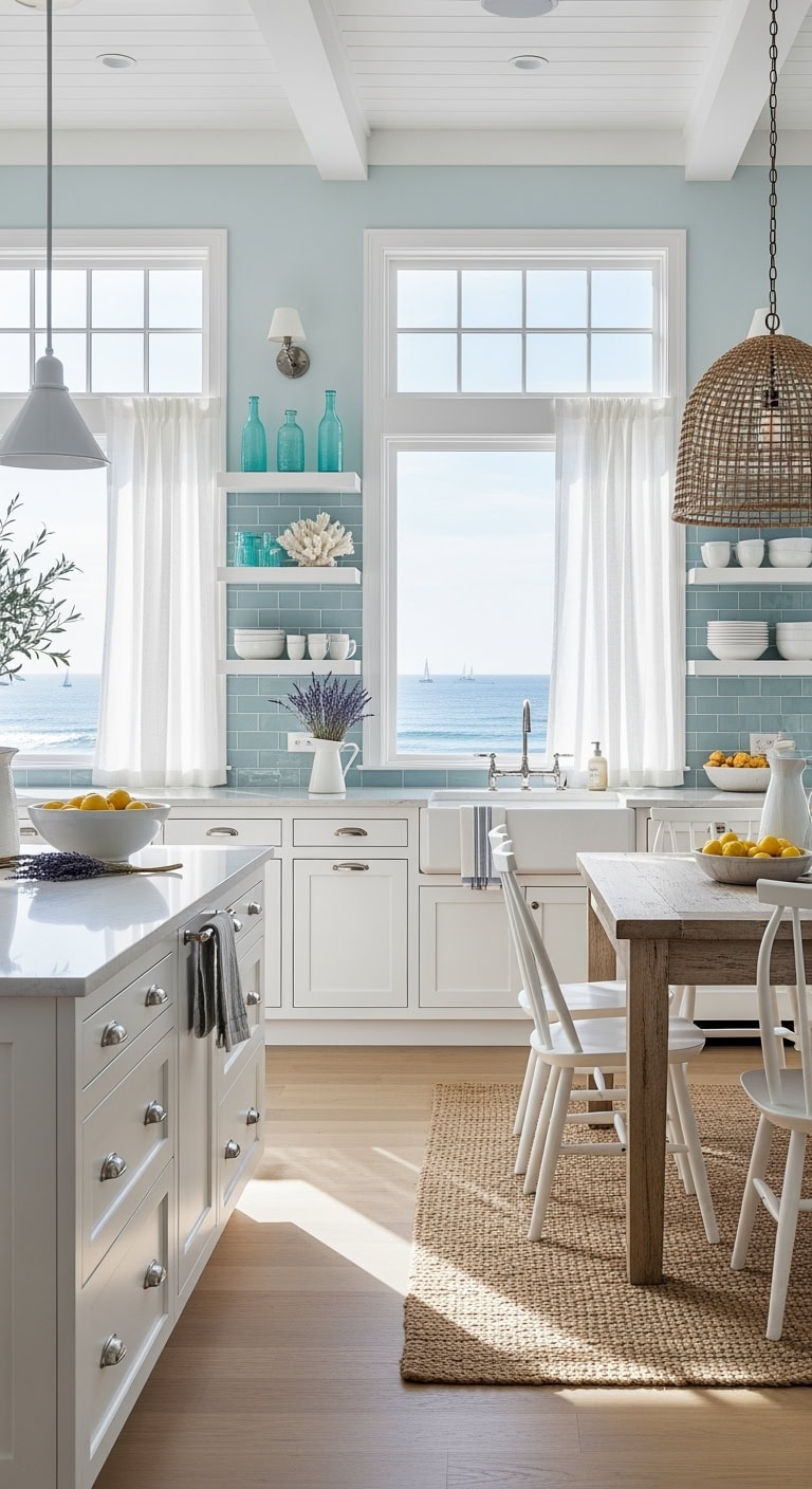 coastal petite beach inspired kitchen