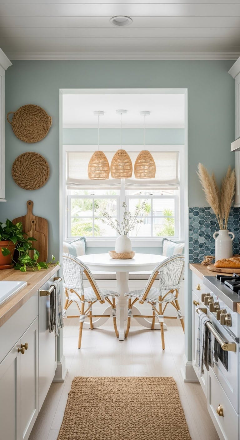 coastal petite rattan pendants