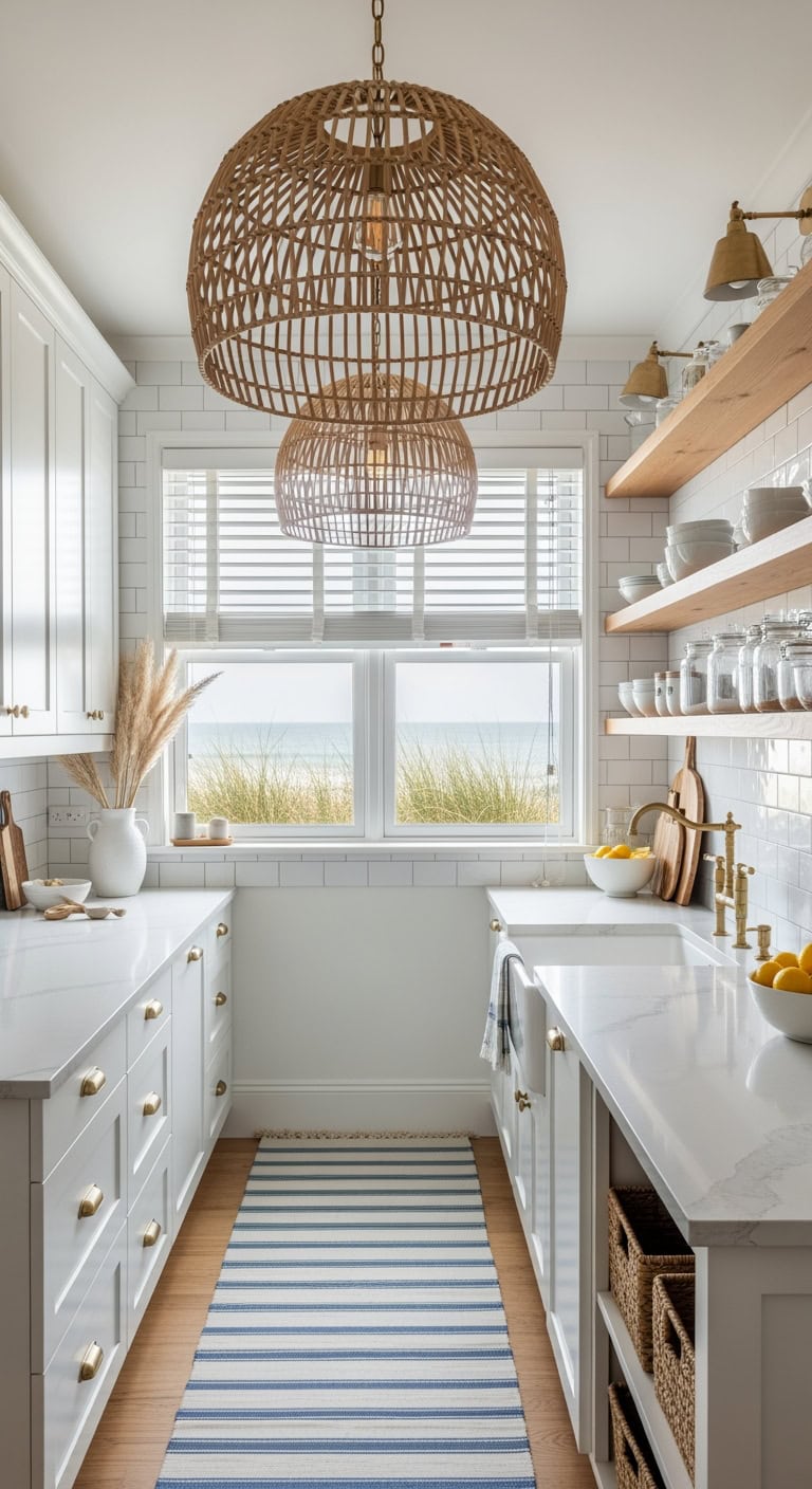 coastal rattan kitchen makeover