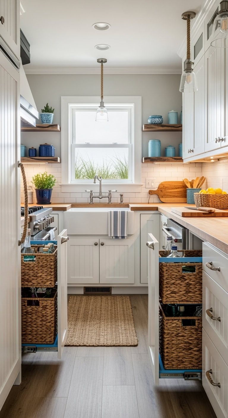 coastal slim pull out pantries