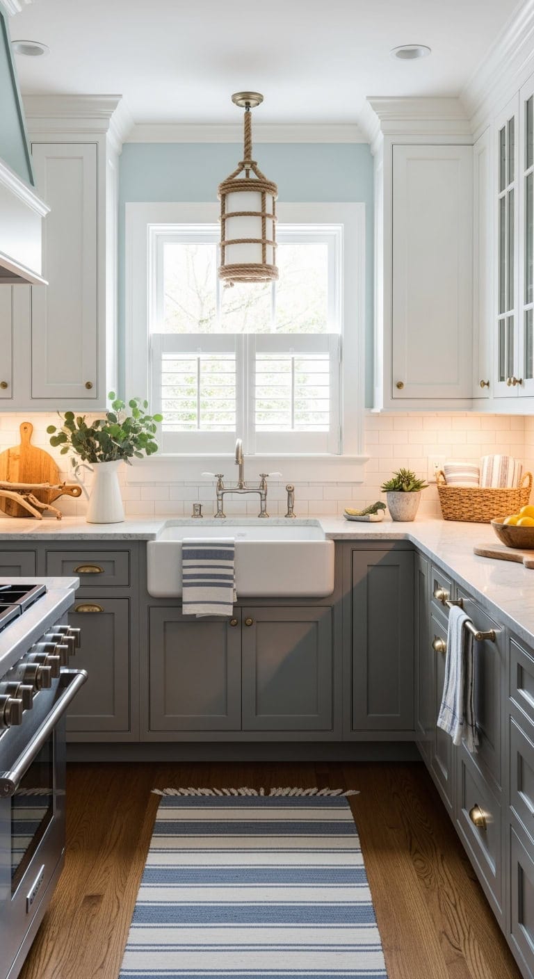 coastal u shaped kitchen retreat