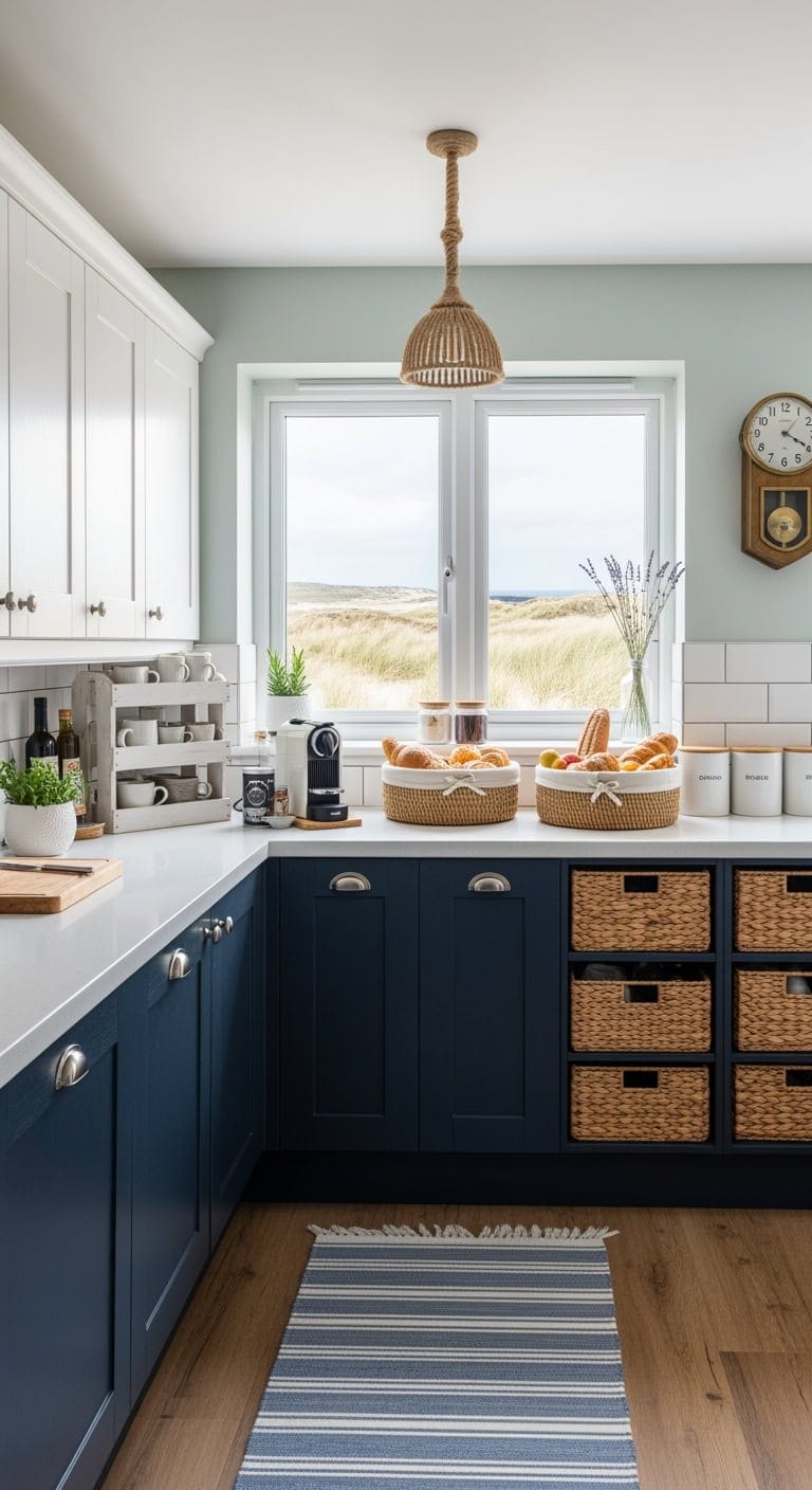 coastal woven morning prep organization