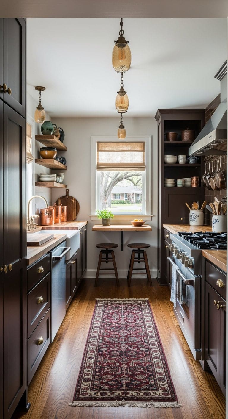 coffee toned compact classic kitchen