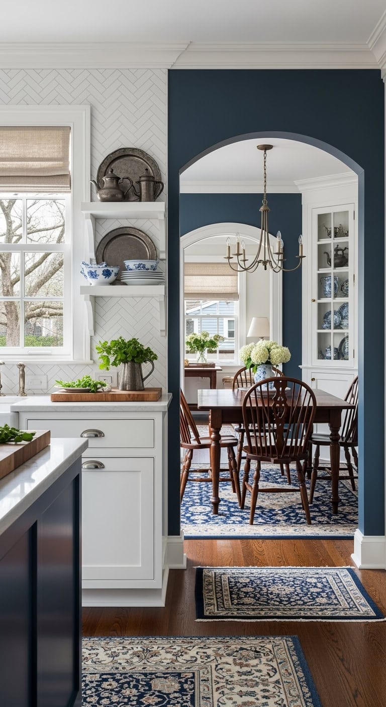 colonial inspired kitchen dining blend