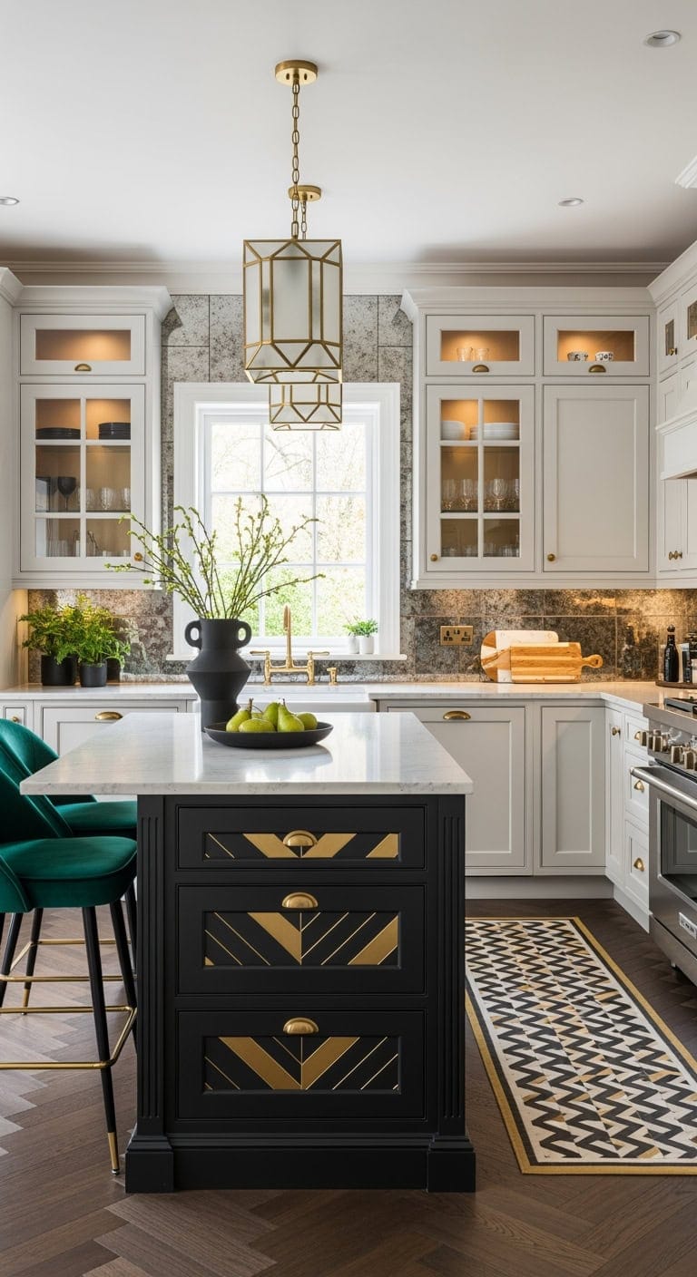 compact art deco island statement