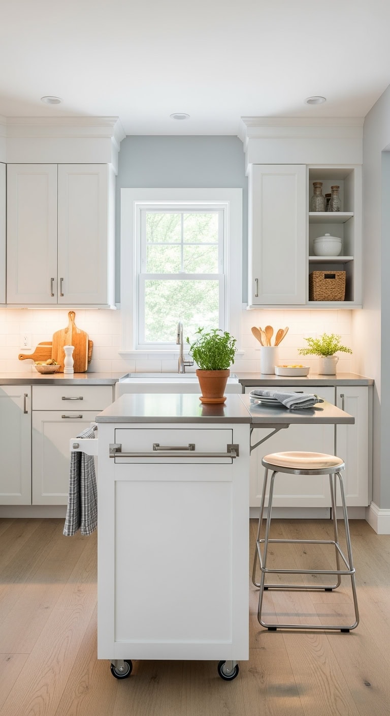 compact convertible white island