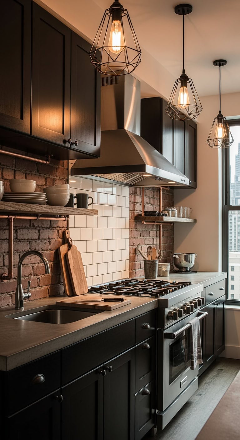 compact elongated kitchen designs