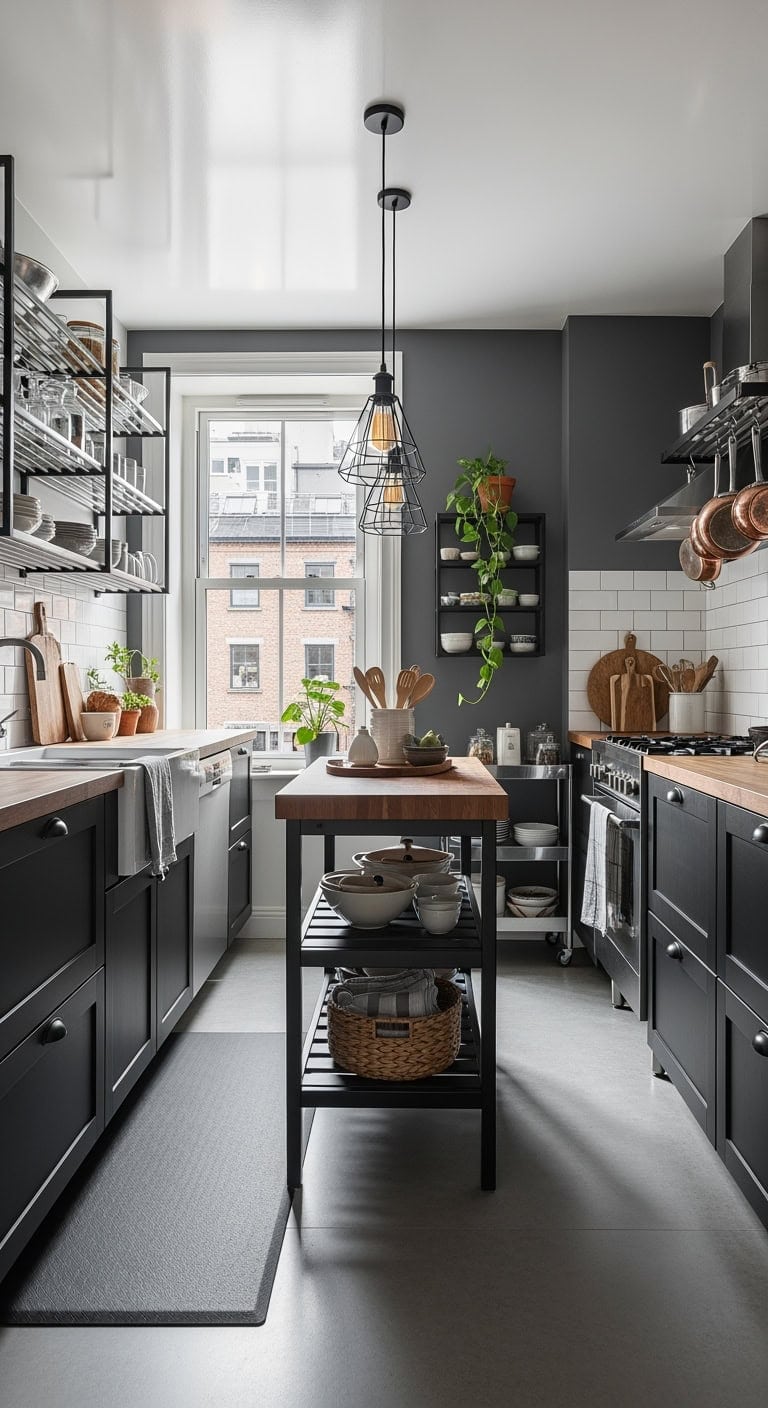 compact industrial metal island